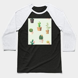 Cactus Pattern Baseball T-Shirt